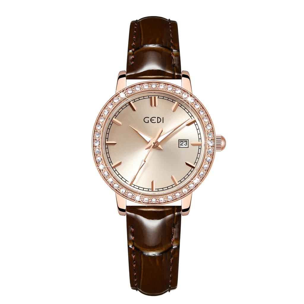 Full Diamond Light Luxury Women'S Fashion Calendar Luminous Waterproof Belt Quartz Watch