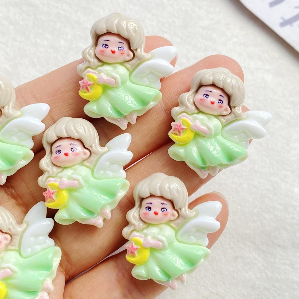 

10Pcs Cute Resin Cartoon Angel Girl Series Flat Back Cabochons Scrapbooking DIY Jewelry Craft Decoration Accessories