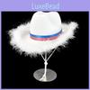American Flag Frayed Denim Hat With Star For Holiday Costume And Party Wear