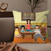 C-Cartoon B-Bobs B-Burgers Pillow Case Silky Elegant Comfort Sofa Bed Invisible Zipper