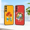 C-Cute and Fun S-Smurfs Phone Case For Samsung A73,72,71,53,52,51,22,91,80, Soft Black Cover