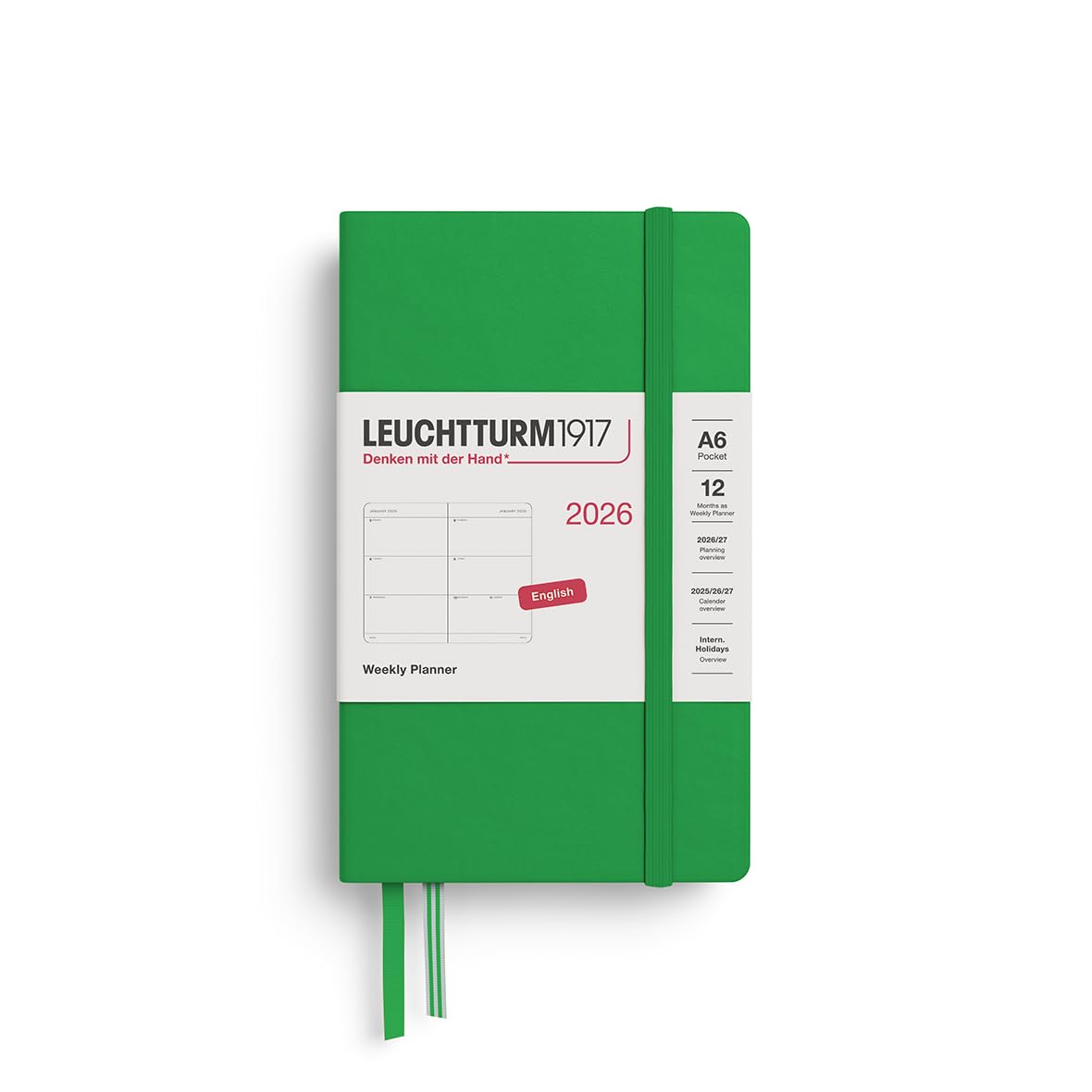 

Leuchtturm 2026 January Spring Officially Imported Planner, Start, A6, Weekly, Horizontal, Leaf, 372726,