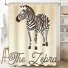 Black White Striped Zebra Shower Curtain Bath Decor for Home Bathroom Modern Style Textured Fabric Shower Panel