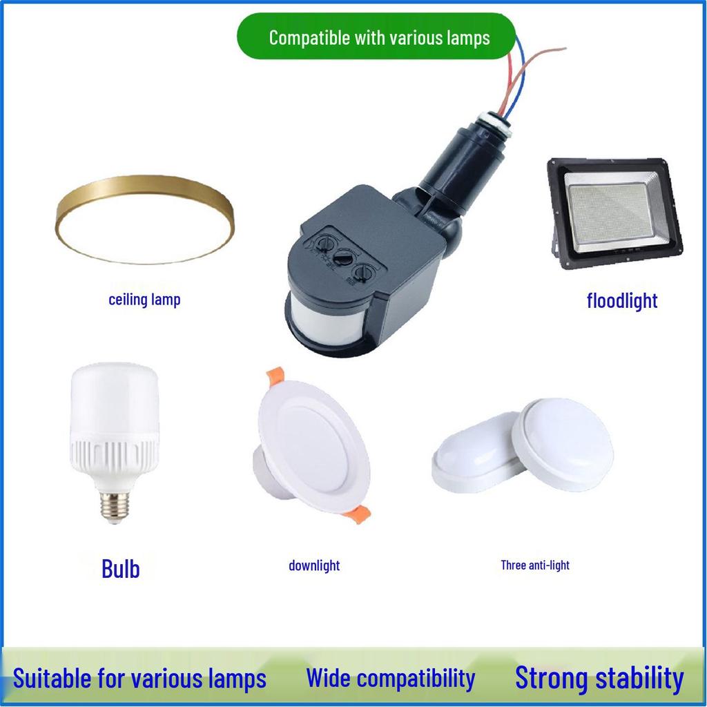 Radar Sensor Switch 220V Microwave Floodlight Controller with Smart Adjustable Delay