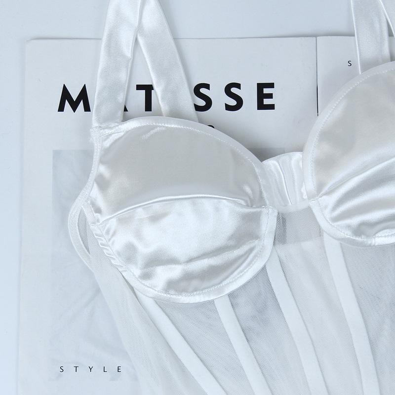 INS Mesh Fishbone Diamond See-Through Camisole