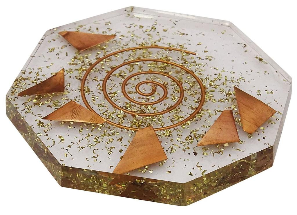 Harmonize Turquoise Faceted Hexagon Orgone Reiki Healing Crystal Symbol