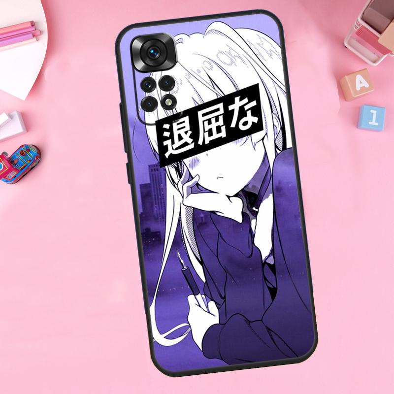 Sad Anime Aesthetic Senpai For Xiaomi Redmi Note 14 13 10 11 12 15 Pro Plus Phone Case For Redmi 15C 13C 12C 10C 14C 15
