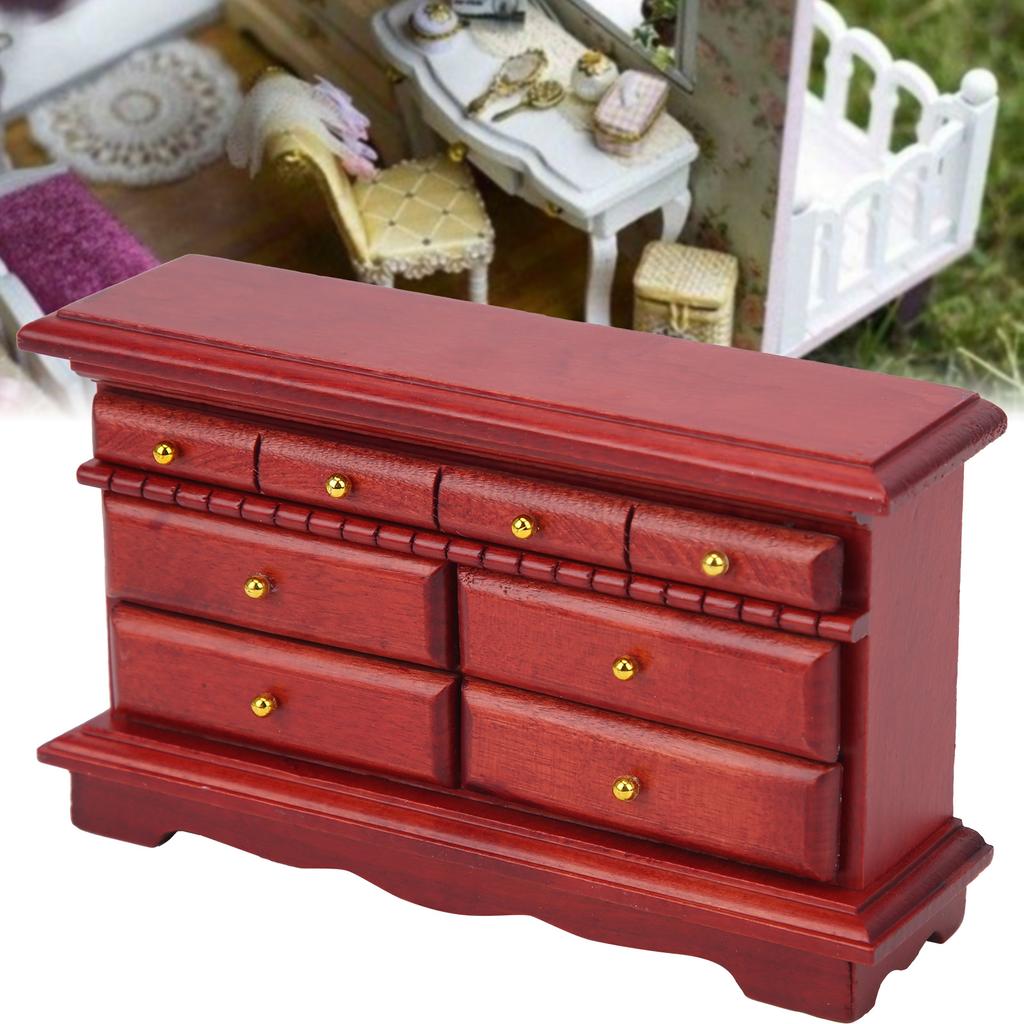 Miniatur Kommode Modell Dekoratives Massivholz Spielzeug für 1:12 Puppenhaus-Ornamente