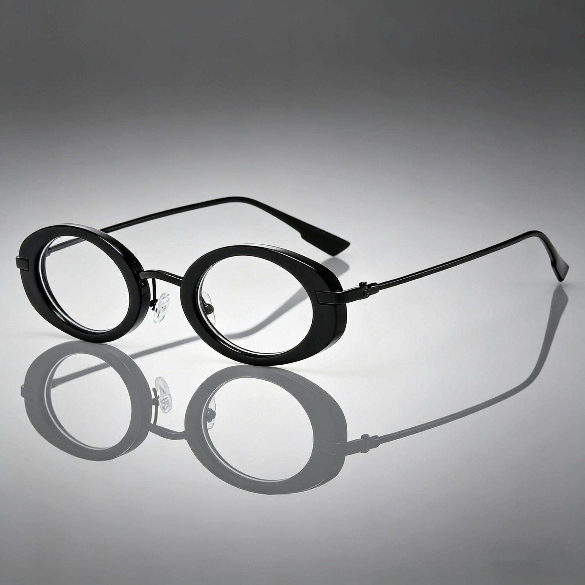 Women s Trendy Retro Oval Metal Frame Blue Light Glasses P89261
