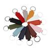 Creative Solid Color PU Leather Keychain with Double-Sided Stitching - DIY Keyring Loop Gift or Bag Pendant