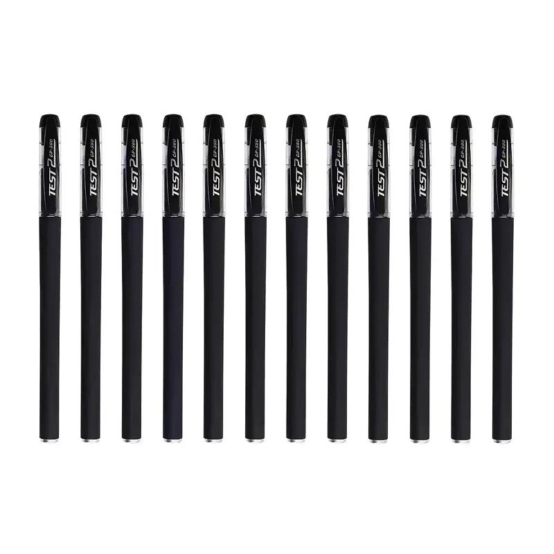 12PCS gel pen, black matte signature pen, stationery, student exam pen чёрный