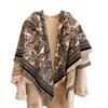 Warm Thick Wool-Blend Scarf With Tassels Soft Faux Cashmere Square Shawl Women Winter Office Daily Wear