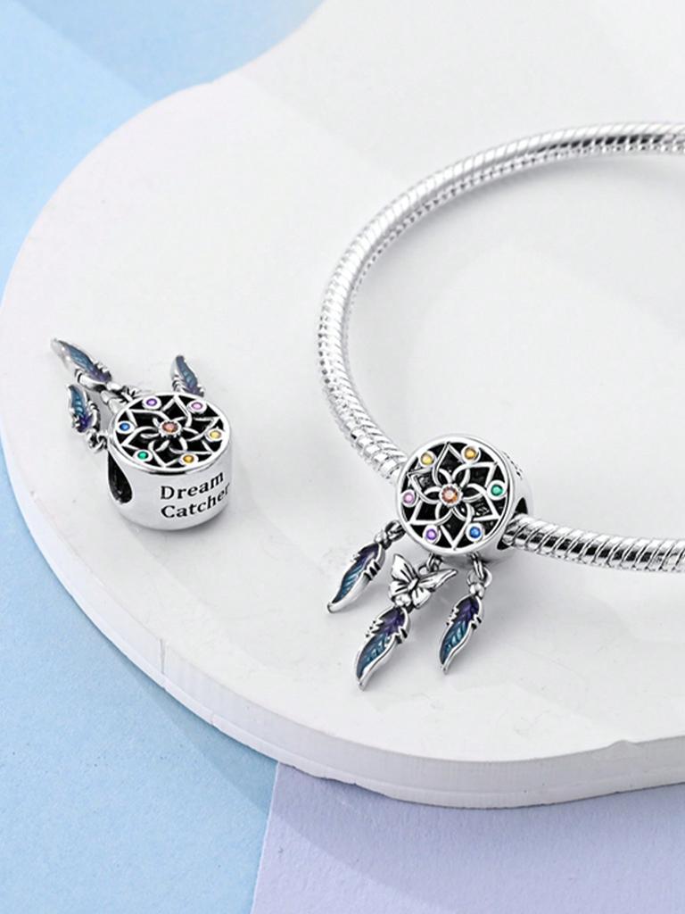 Copper Plated Authentic Charm Bead Charms Colored Feathers Bead Charms Compatible With Bracelets Womens Jewellery Gift