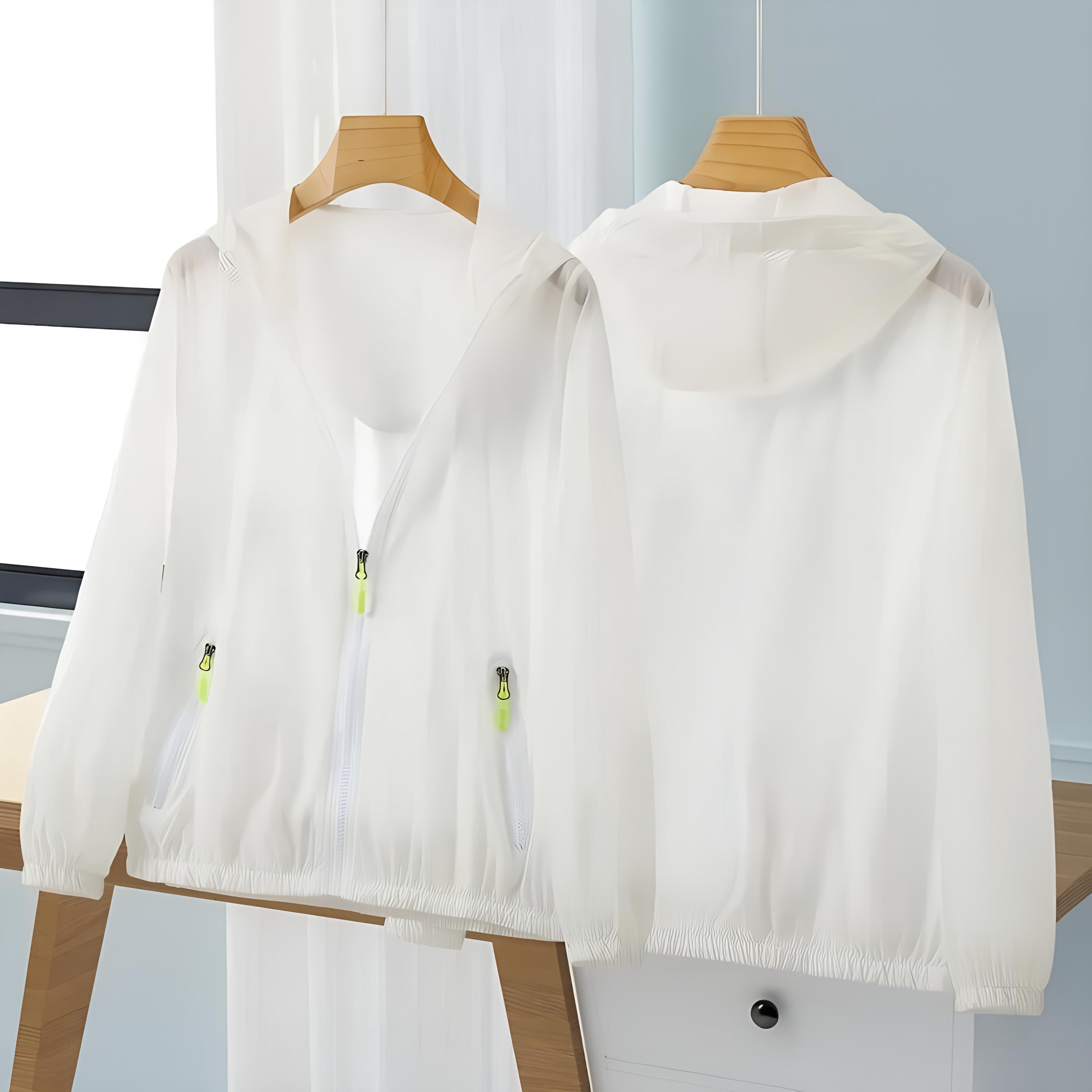 

Женская летняя солнцезащитная модная тонкая дышащая ветровка женская куртка с капюшоном свободная солнцезащитная куртка XL белый