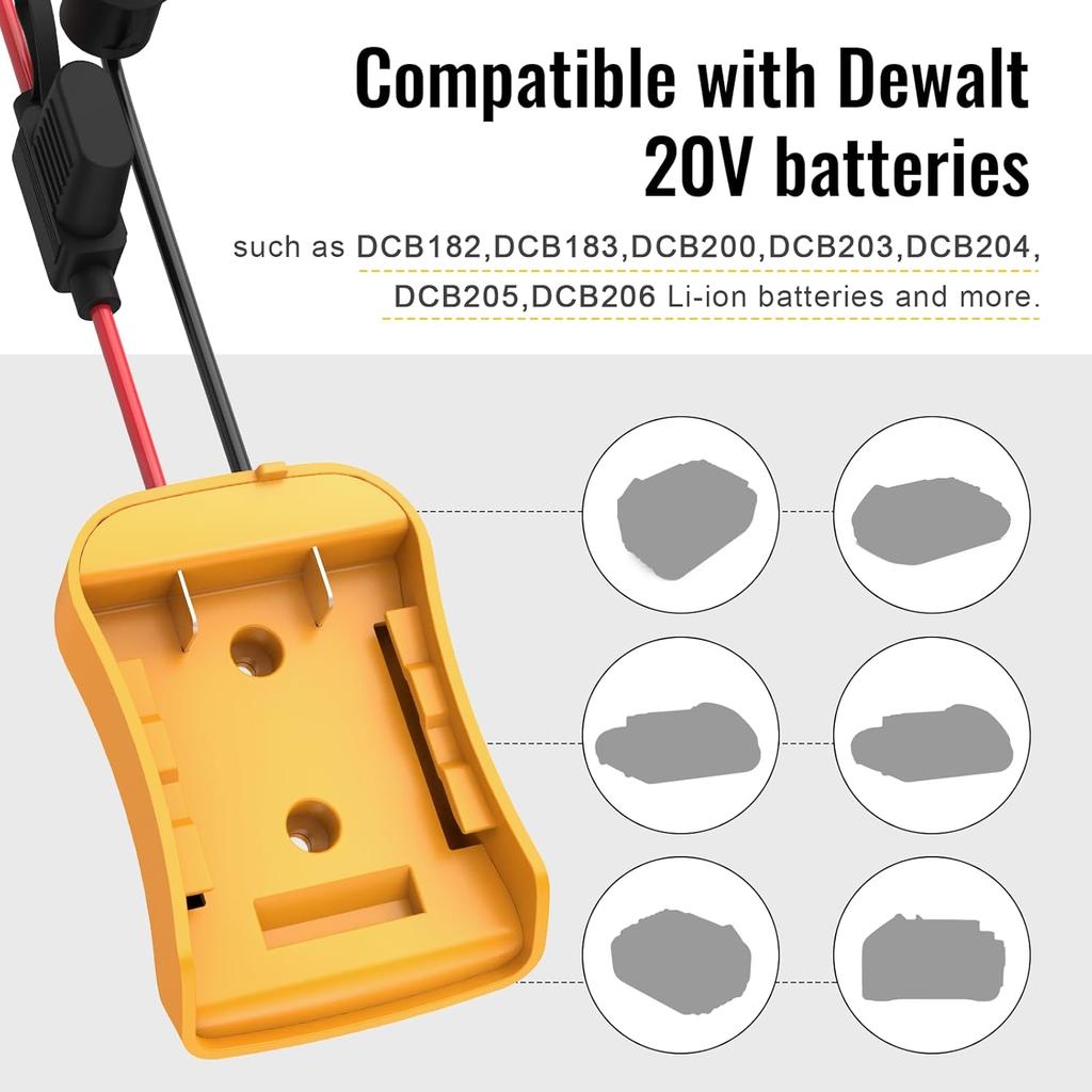 Car Igniter Jump Starter for Dewalt 18V Li-ion Battery Emergency Power Kit Switch Car Emergency Booster Power Adapter