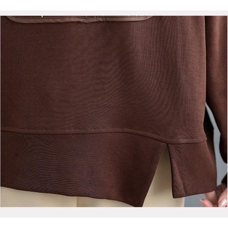 Dimanaf 2025 Spring Women Plus Size Pullover Long Sleeve Tops Tees O-Neck Casual Lady Loose Shirt Solid Oversize