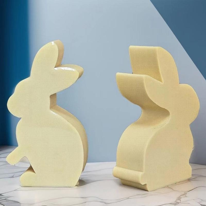 Rabbit Candlestick Silicone Mold Gypsum Plaster Mold Easter Candle Holder Molds for DIY Jewelry Organizer Home Decor