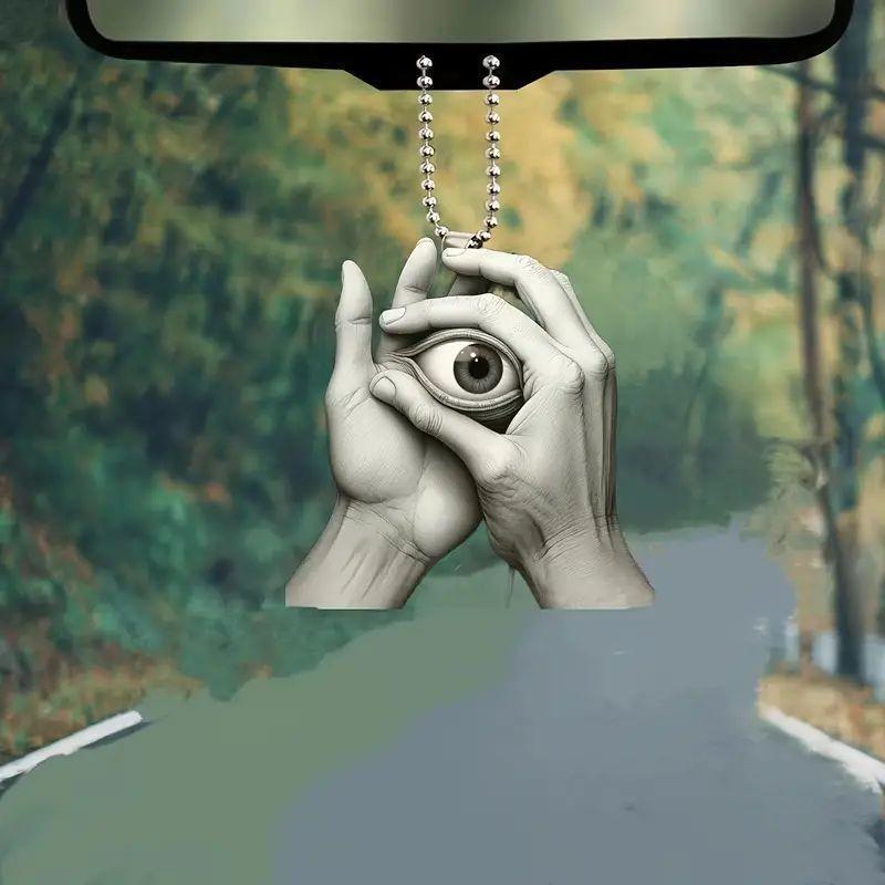 Whimsical Vintage 2d Acrylic Eye Car Pendant For Beautiful Interior Car Decoration