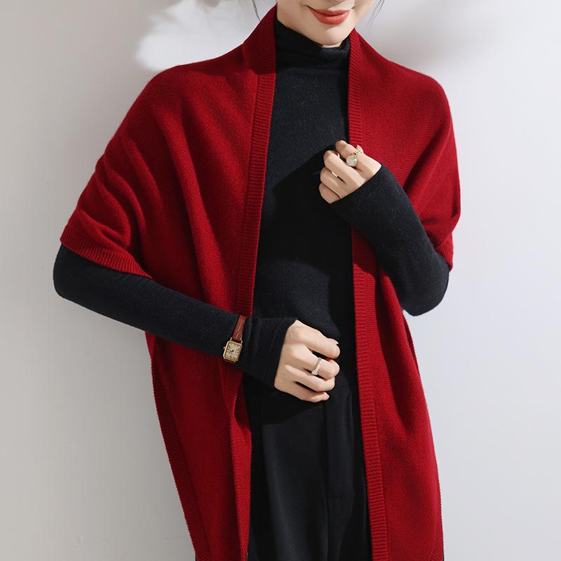 Women's 100% Pure Cashmere Triangle Scarf - Versatile & Casual Solid Color for Autumn/Winter