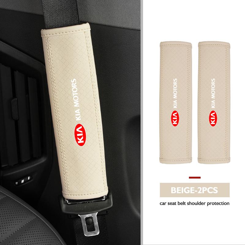 ABF3 Leather Car Safety Belt Cover Protector Pads Accessories For KIA Ceed Sportage Rio K5 K2 Optima Cerato Venga Sedona