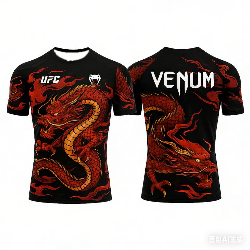 2026 Neues Heißverkauf UFC Boxkampf T-Shirt Sommer Lässig Atmungsaktiv Sport Übergröße Schnelltrocknend Kurzarm