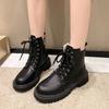 2025 Autumn and Winter New British Martin Boots Women's Retro Thick-soled Velvet Fashion Versatile and Explosive Women's Boots