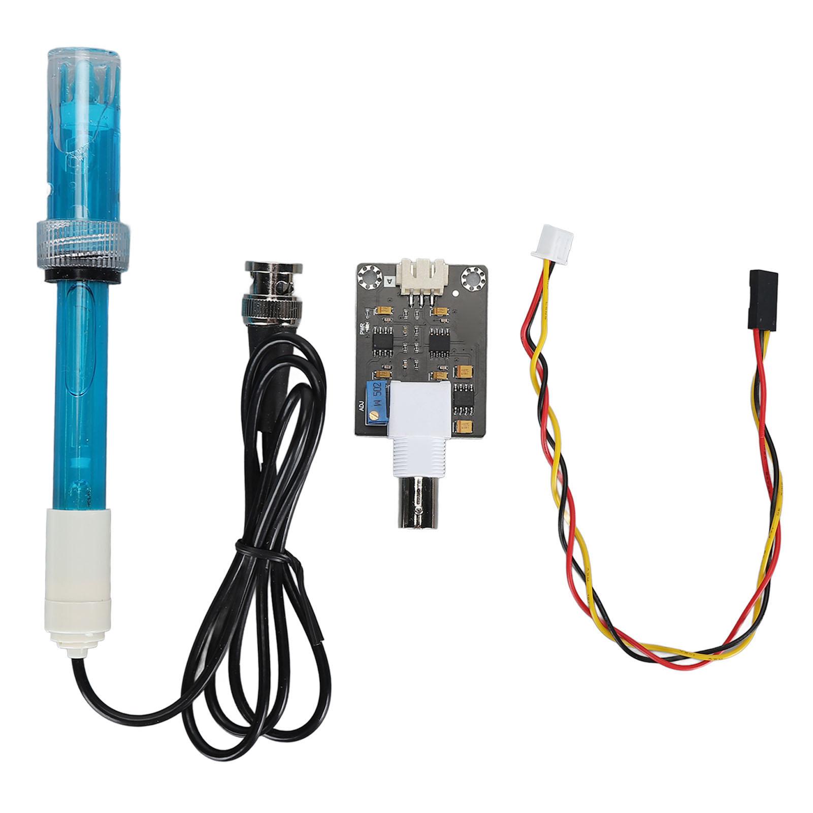 

PH Sensor Module 0.1pH Accuracy 0‑14 Value BNC XH2.54 Interface PH Electrode Probe Kit with Power