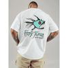 Casual T-shirt met korte mouwen voor heren | Cyan Piranha Hot Tuna T-shirt, Wasbaar in de machine, Normale pasvorm, Ronde hals, Veelzijdig voor buitensporten