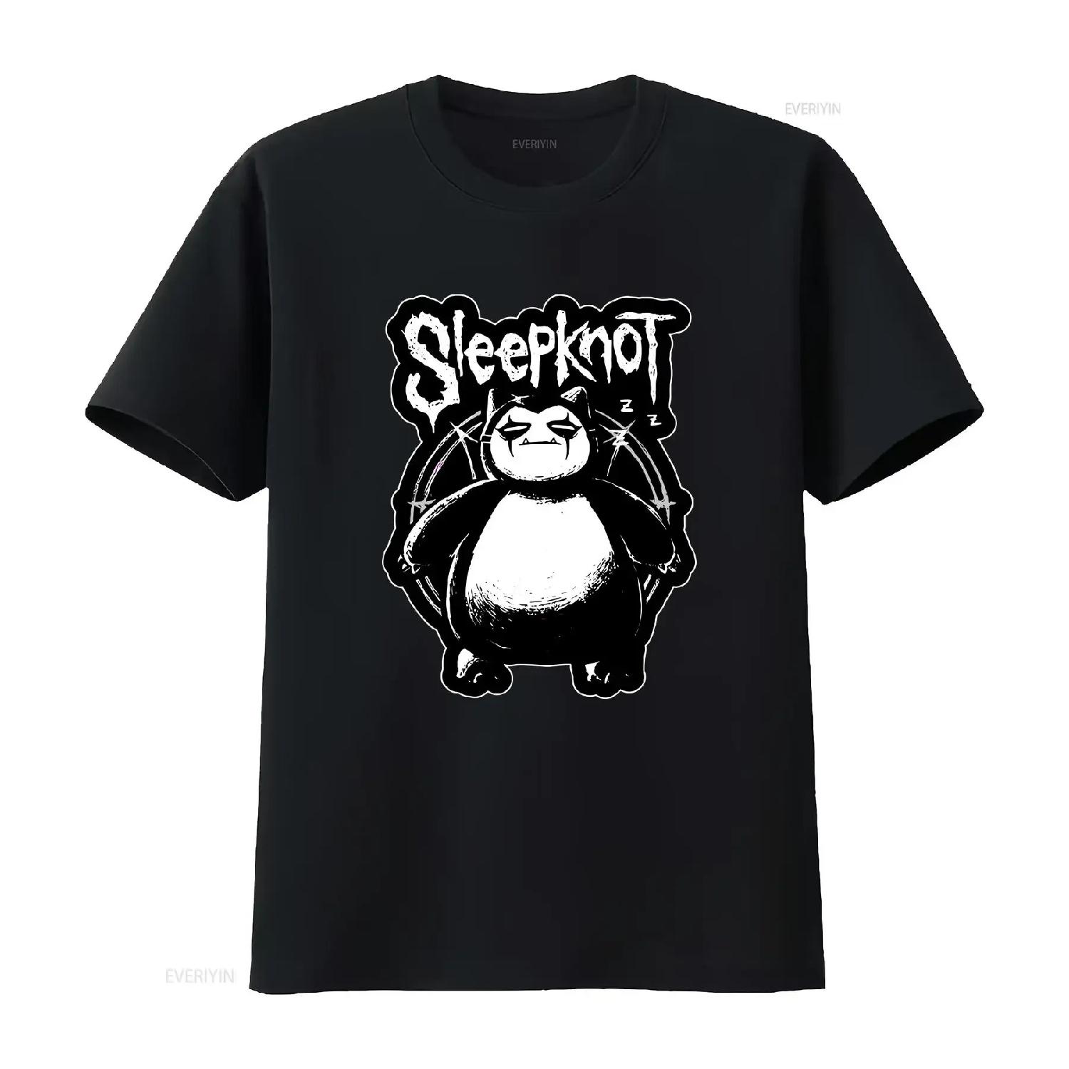 

Sleepknot Snorlaw Parody T Shirt Baggy Boyfriend Baseball 2858 vintage Washed homme graphic fashion Casual Slightly streetwear S чёрный