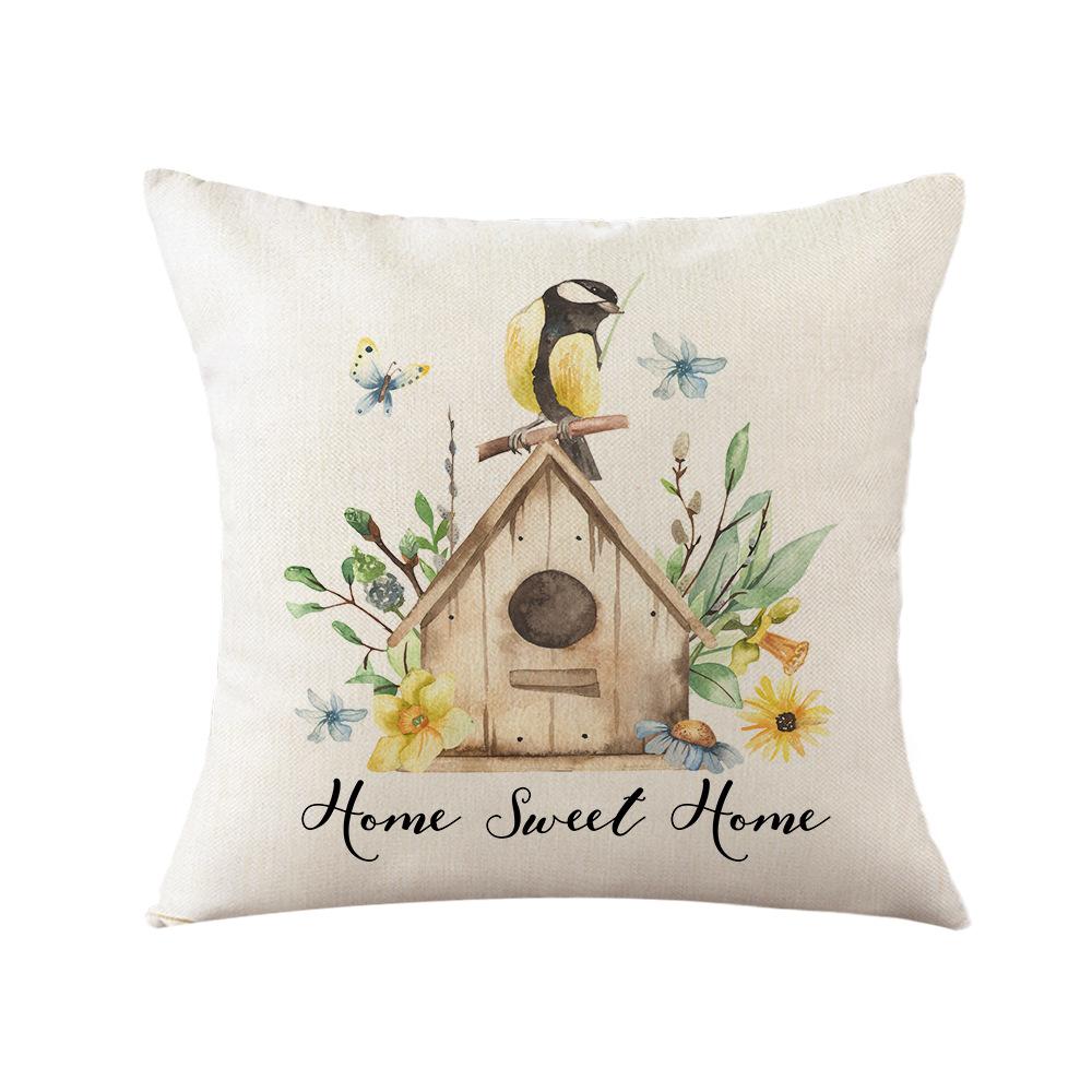 Easter Pillow Print Pillowcase Cartoon Rabbit Print Square Pillowcase Sofa Cushion Pillow