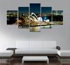 Home Decor Poster Pictures Prints Canvas 5 Piece Modular Night Sydney Opera House Scenery Living Room Decorative Painting No Frame