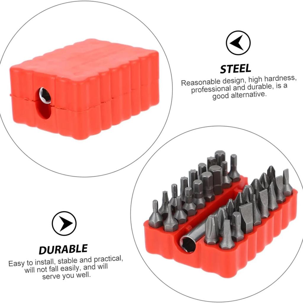 33pc Professional Security Bit Set - Tamper-Proof Multi-Type Screwdrivers with Magnetic Bit Holder - Essential Tools for Home Re