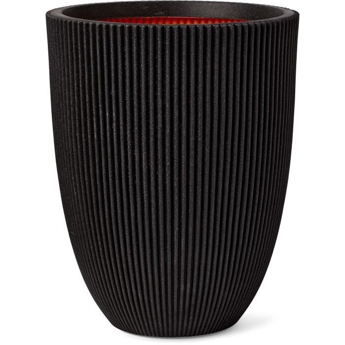 CAPI EUROPE Elegant Vase GROOVE - 46x58 Cm - Black