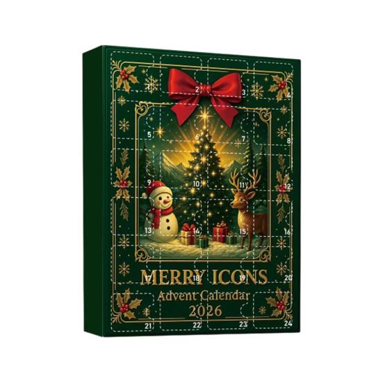 Partyzubehör für Feiertage Weihnachten Adventskalender 2026, 24 Tage Countdown mit Acryl-Feiertags-Überraschungs-Hängeornamenten, Sammlergeschenke Zuhause