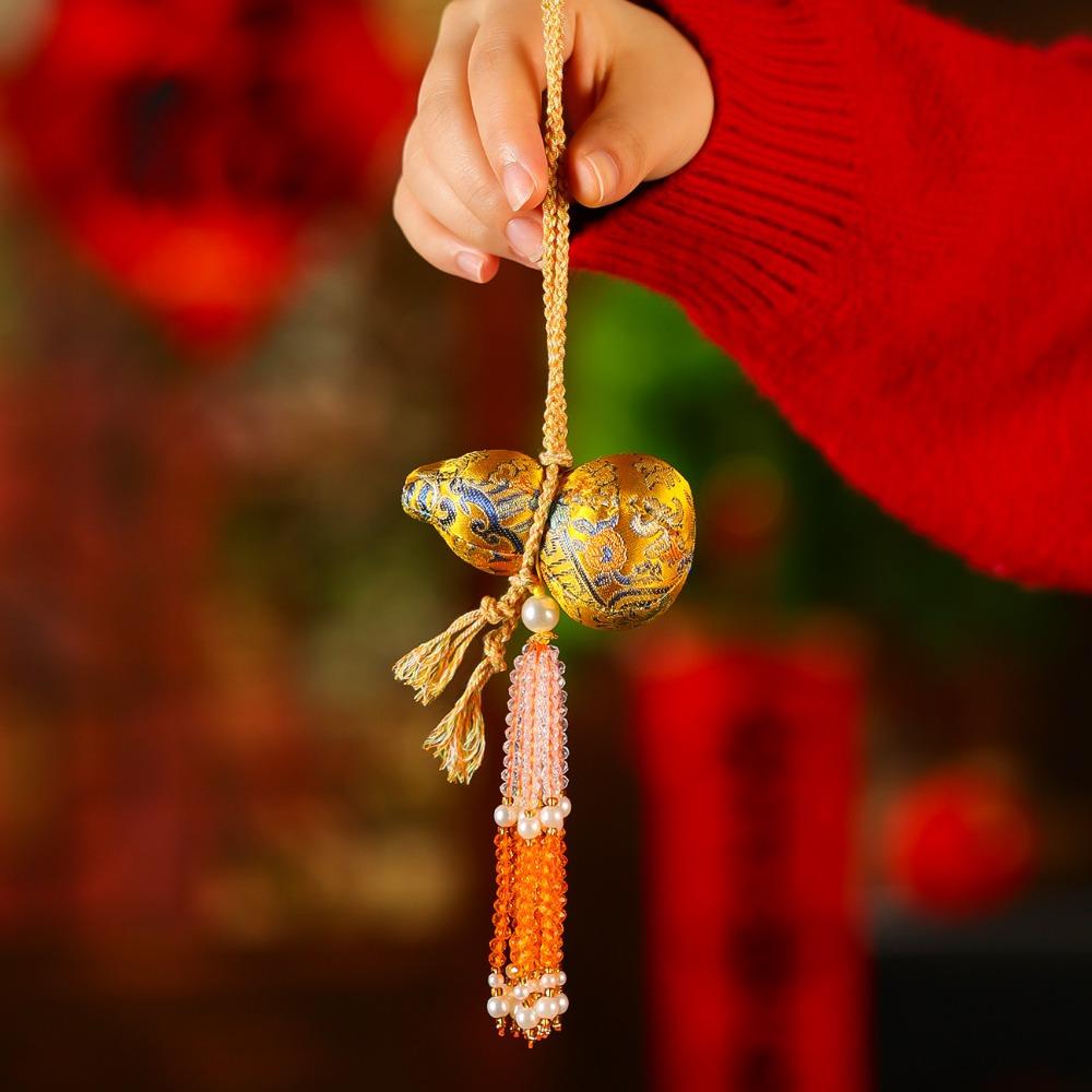 Chinese Style New Years Decoration Traditional Calabash New Year Hanging Ornaments Blessing Good Luck Little Horse Keychain