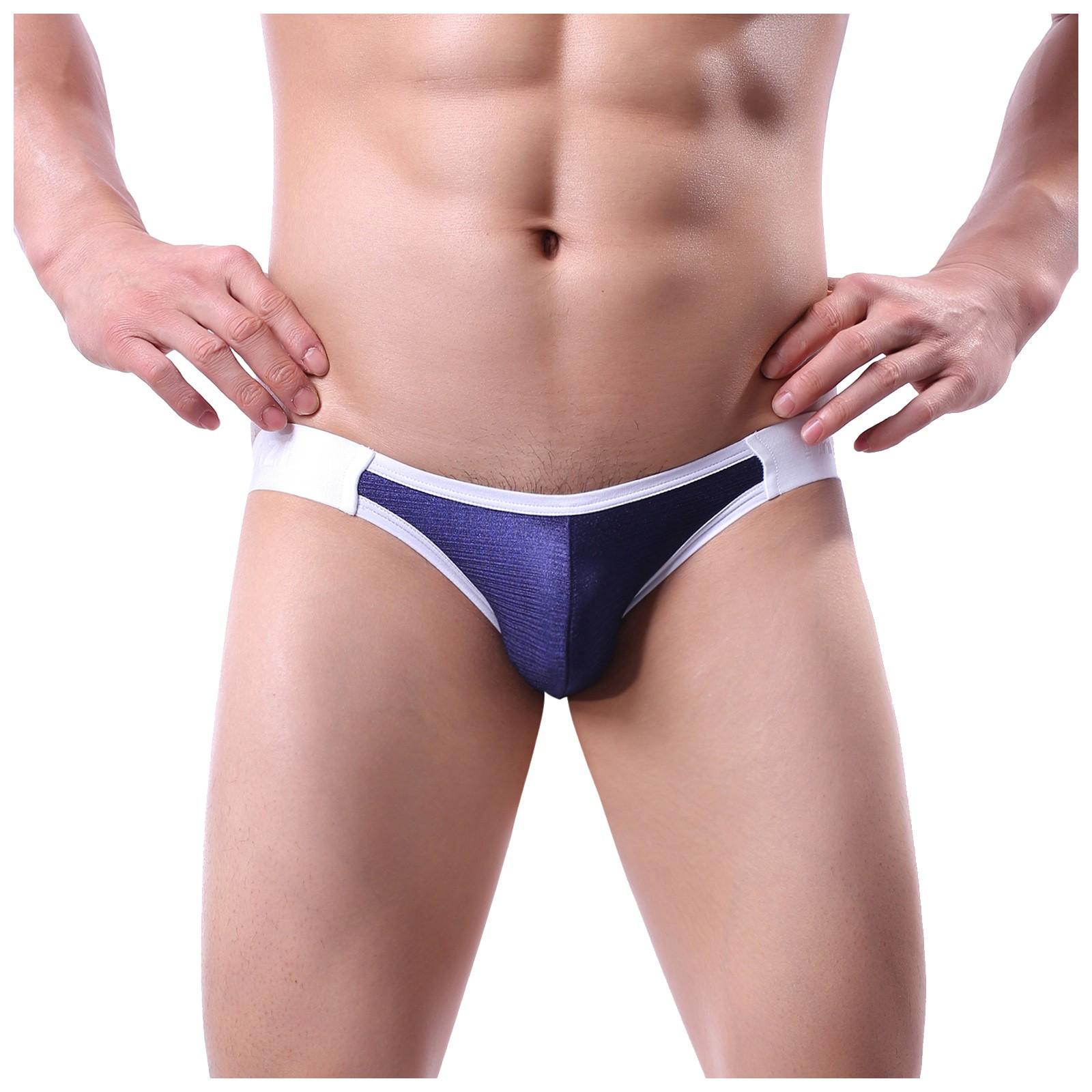 

Мужские трусы-бикини, трусики в цветную полоску с заниженной талией до половины бедра XL королевский синий