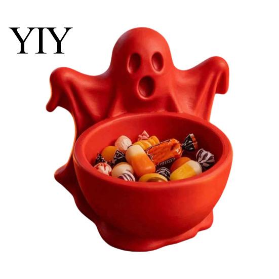 Autumn Party Table Centerpiece 3D Printed Ghost Candy Bowl for Halloween Decorations, Multi-functional Desktop Storage Unique Niche Home Furnishings