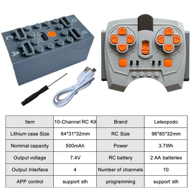 Remote 2.4G Control Receiver Component Programmable Sprayer Motor Telescopic Push Rod Music Box Power Parts Building Block Led