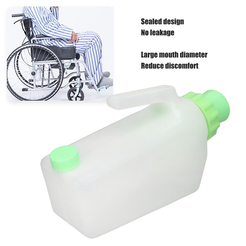 Male Urine Bottle Reusable Spill Proof Thicken Portable 1000ml Urinal with Lid for Men