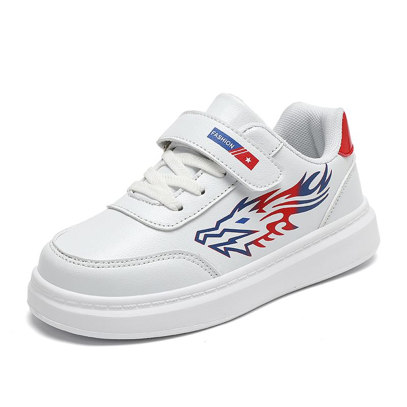 

Autumn Children Shoes Boys Sneaker Black White PU Leather Printed Kids Skate Shoes Fashion Design Boy Sports Shoes 37