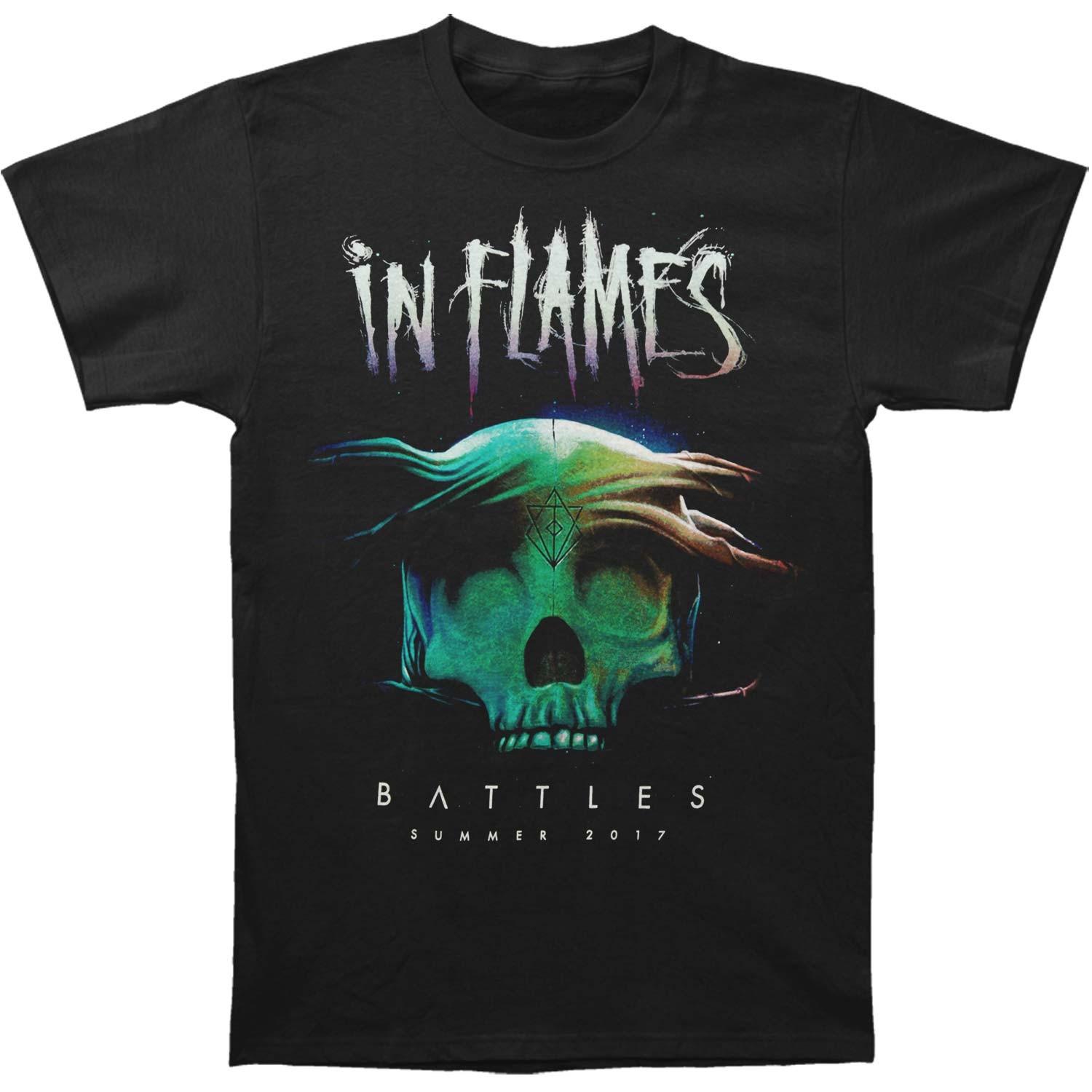 Men s In Flames Battles 2017 Summer Tour T-Shirt Mens Womens Tees Top Black S