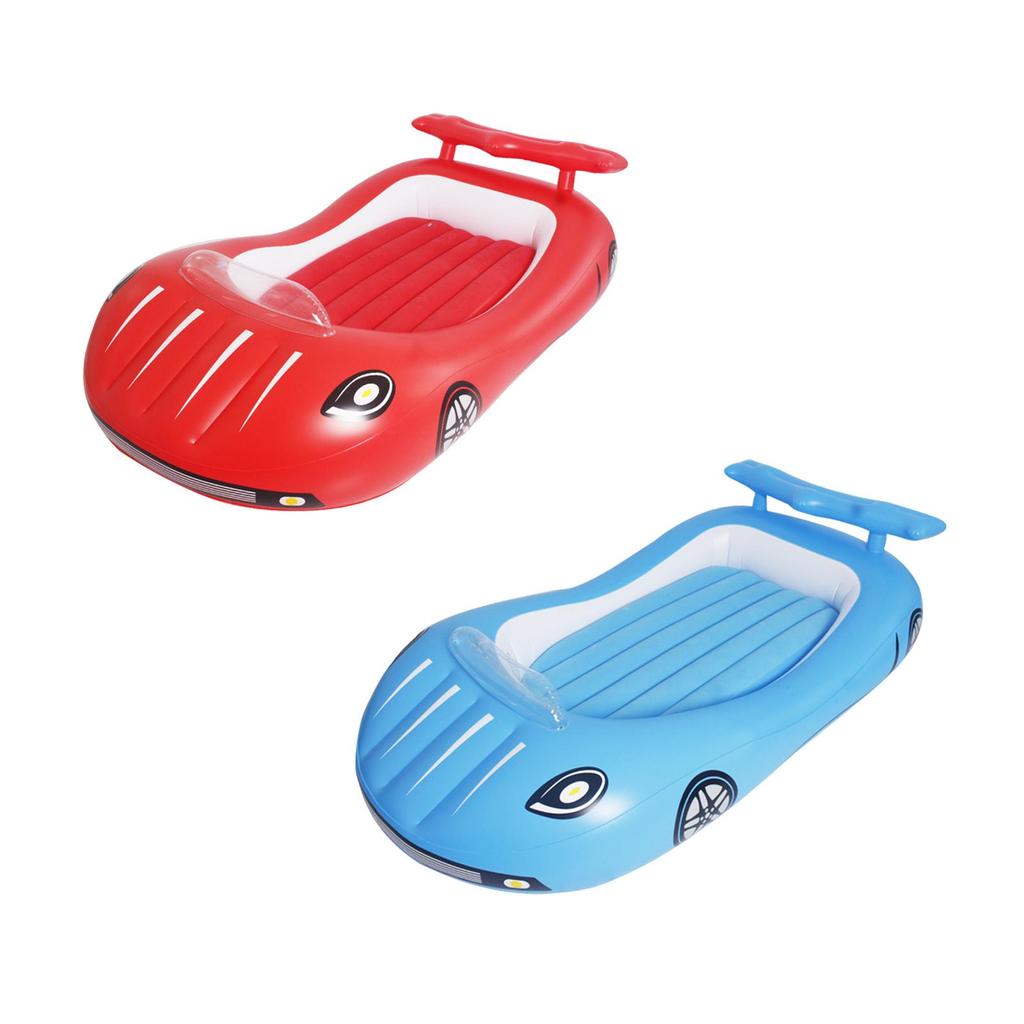Car Shaped Kids Inflatable Bed, Comfortable Toddler Air Mattress, Vacation Home Sleeping Pad