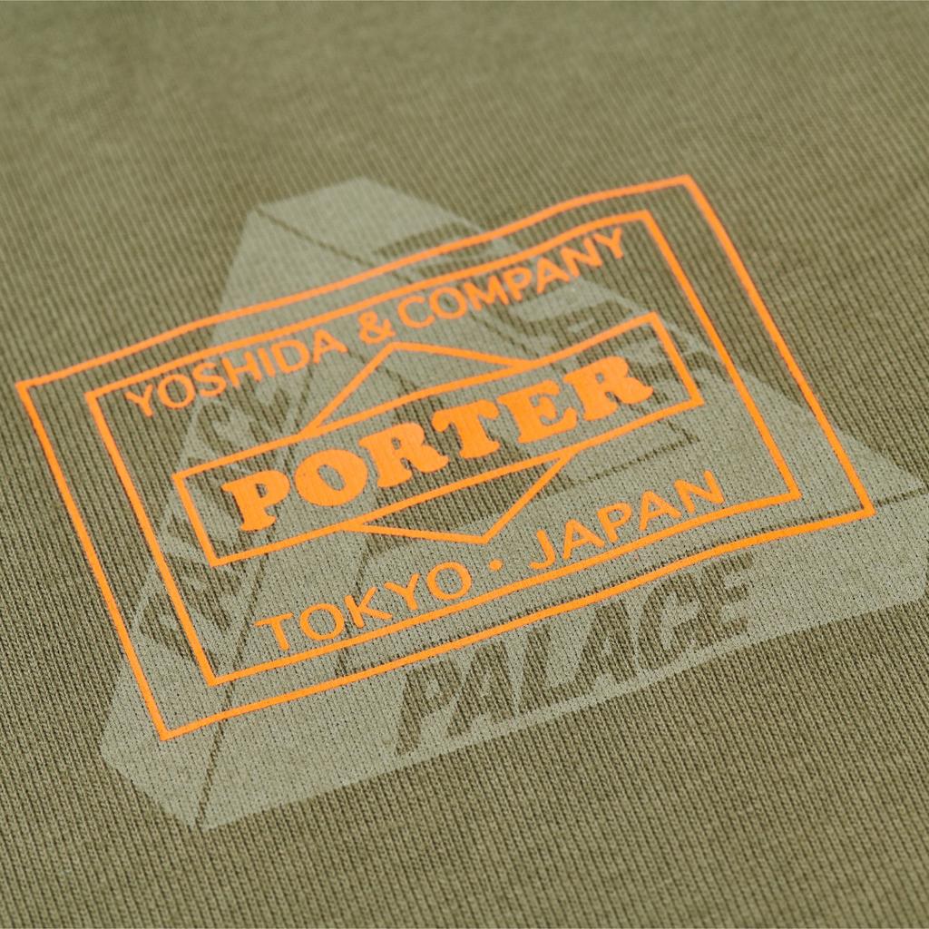 Palace X Porter-Yoshida & Co. Logo Hood Olive Unisex Tops Green P27PHD002