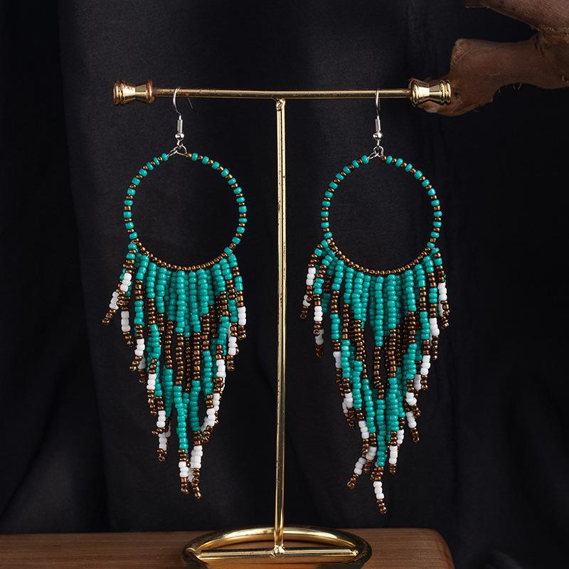 Retro Bohemian Long Beaded Earrings for Women