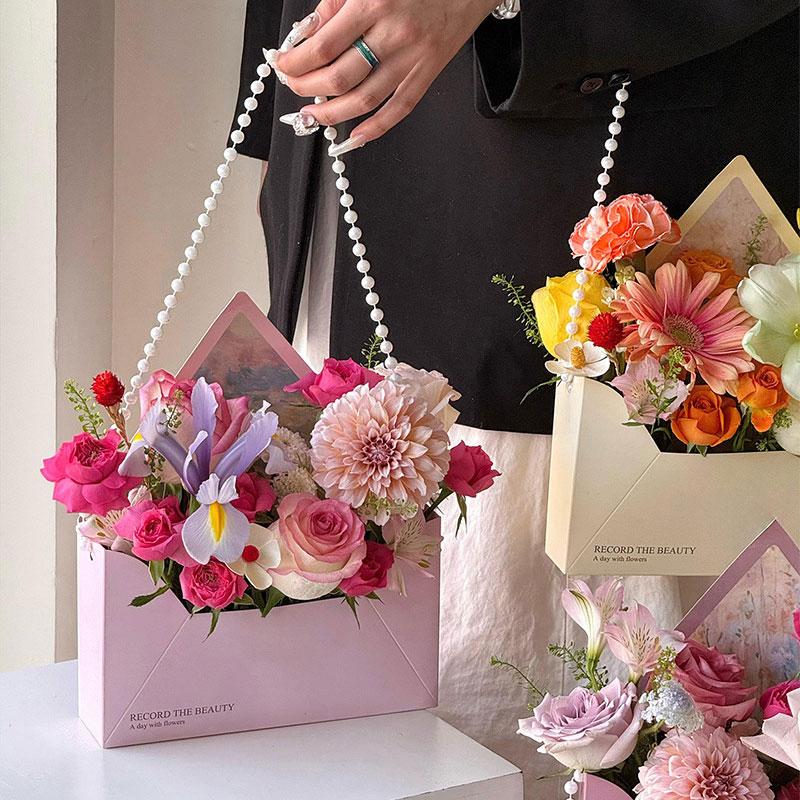 5 st Tryckt Miljövänlig Blomlåda DIY Papperspresentkuvert Kuvert Presentförpackning Bukettinslagning