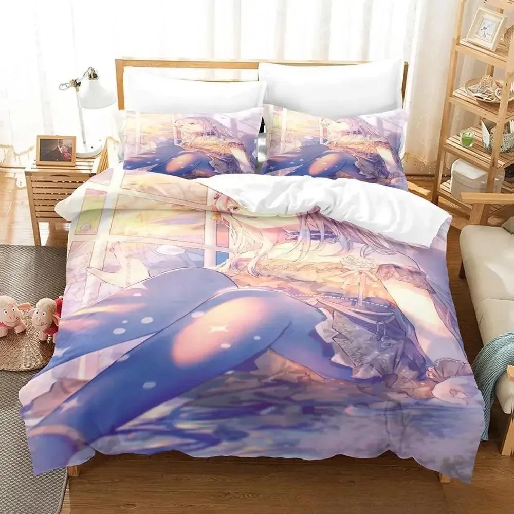 Yoisaki Kanade Bedding Set Cartoon  three-piece set Adult Kid Bedroom Duvetcover Sets 3D Kawaii Girl colcha de verano cama