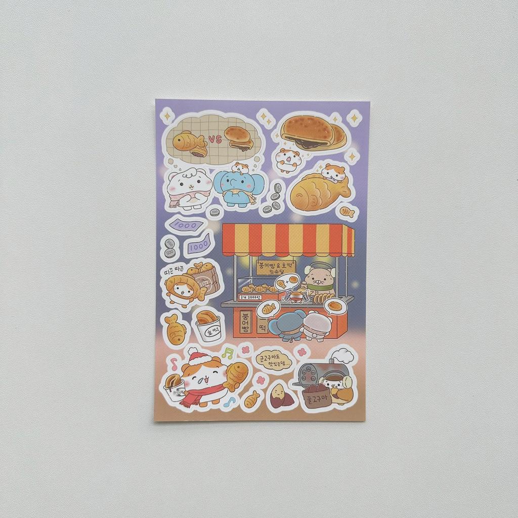 Cute Fluffy Hamster Cartoon Animal Stickers for DIY Journals & Diaries
