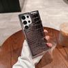 Luxury Plating Crocodile Texture Artificial Leather Phone Case For Samsung S26 Ultra S24 S23 S25 Ultra Plus Bumper Back Cover