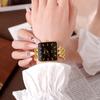 GEDI Simple Square Couple Models Watch Niche Premium Sense of Women's Ultra-thin High Value Quartz Watch Gift for Women and Man
