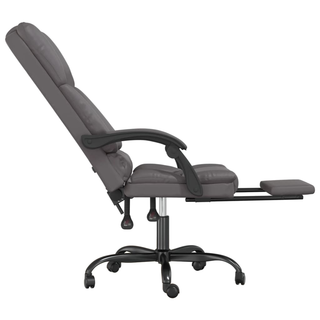 Vidaxl Foldable, Massage Office Chair, Grey, Faux Leather